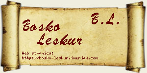 Boško Leskur vizit kartica
